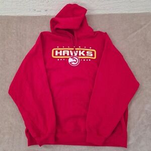NBA Atlanta Hawks Mens Red Pullover Hoodie Graphic Sweatshirt 2XL EST 1949